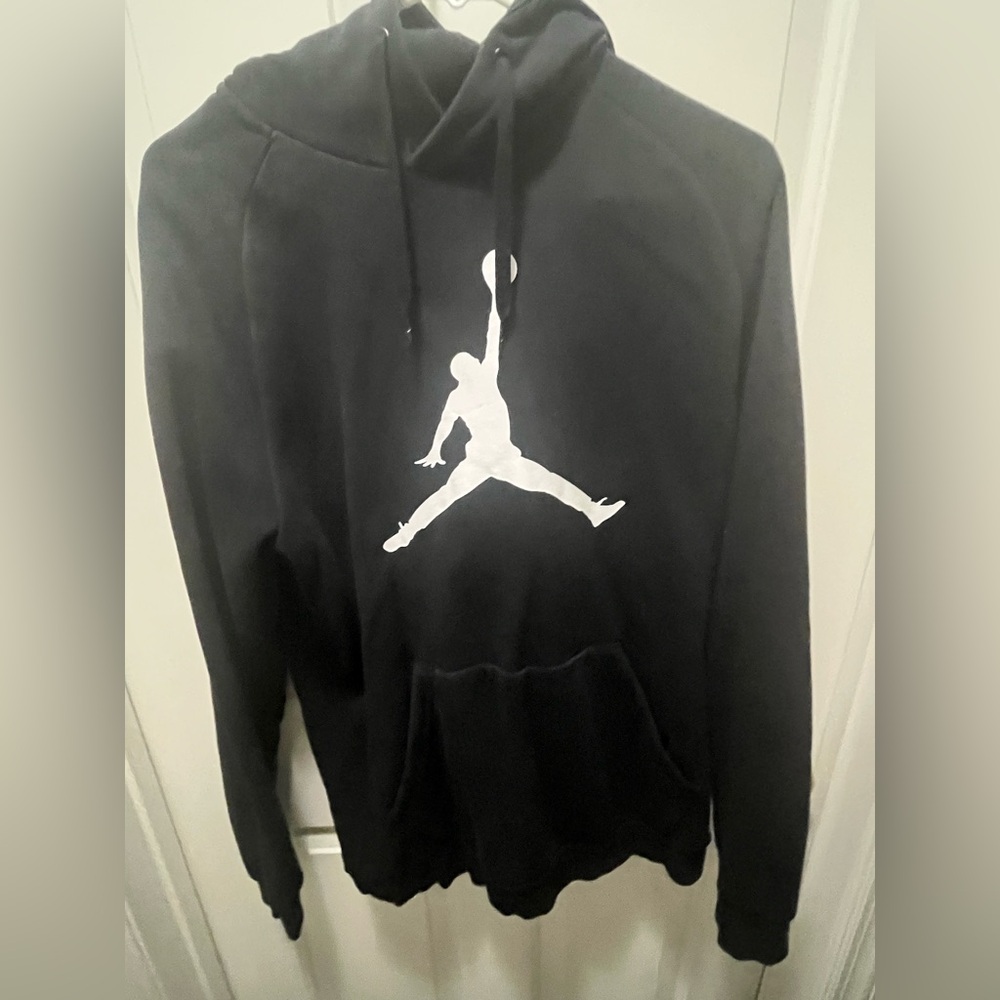 Jordan Black Hoodie with White Logo